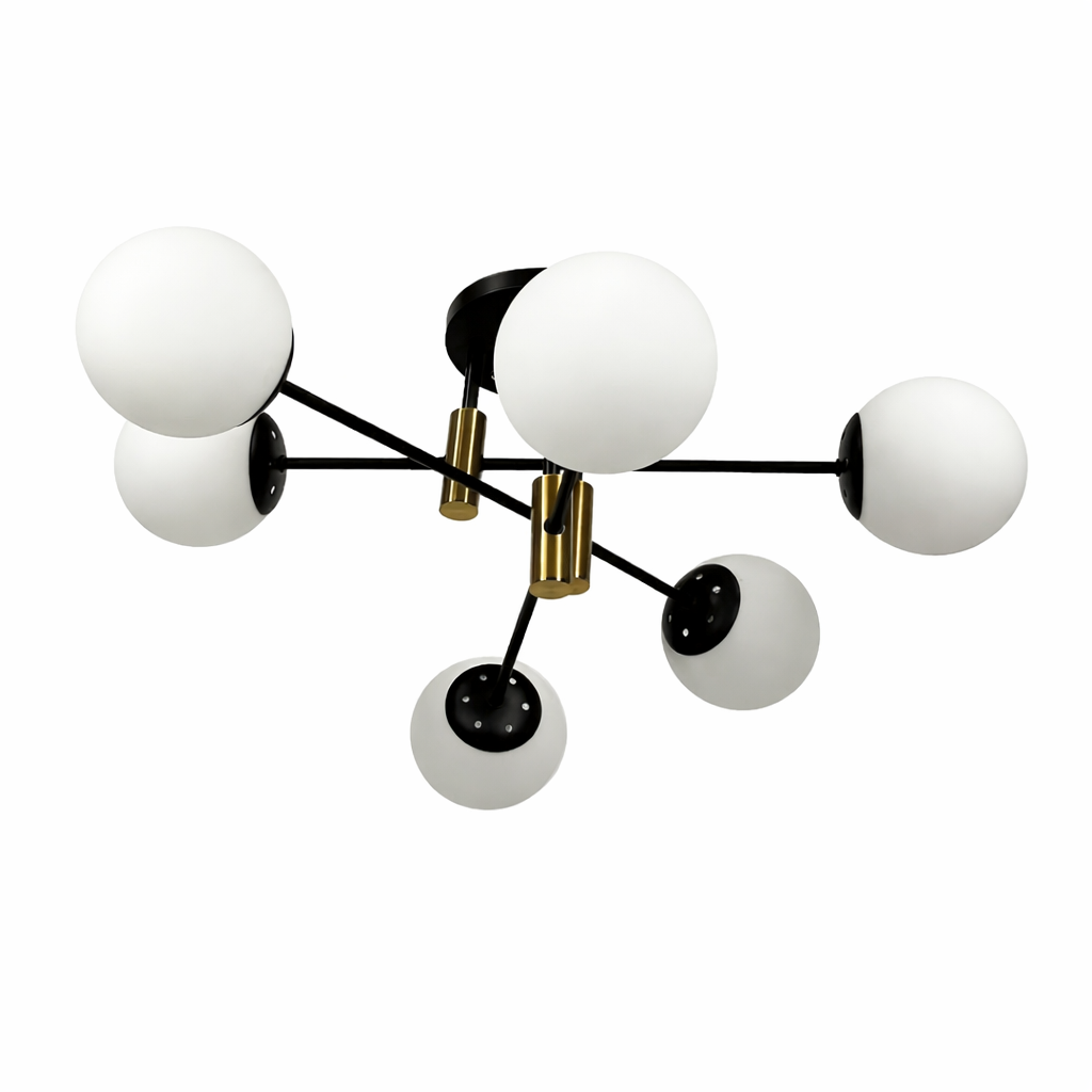 Люстри чорні з білими плафонами D-65 cm / D-80 cm E27 Black Modo 260118-100007178