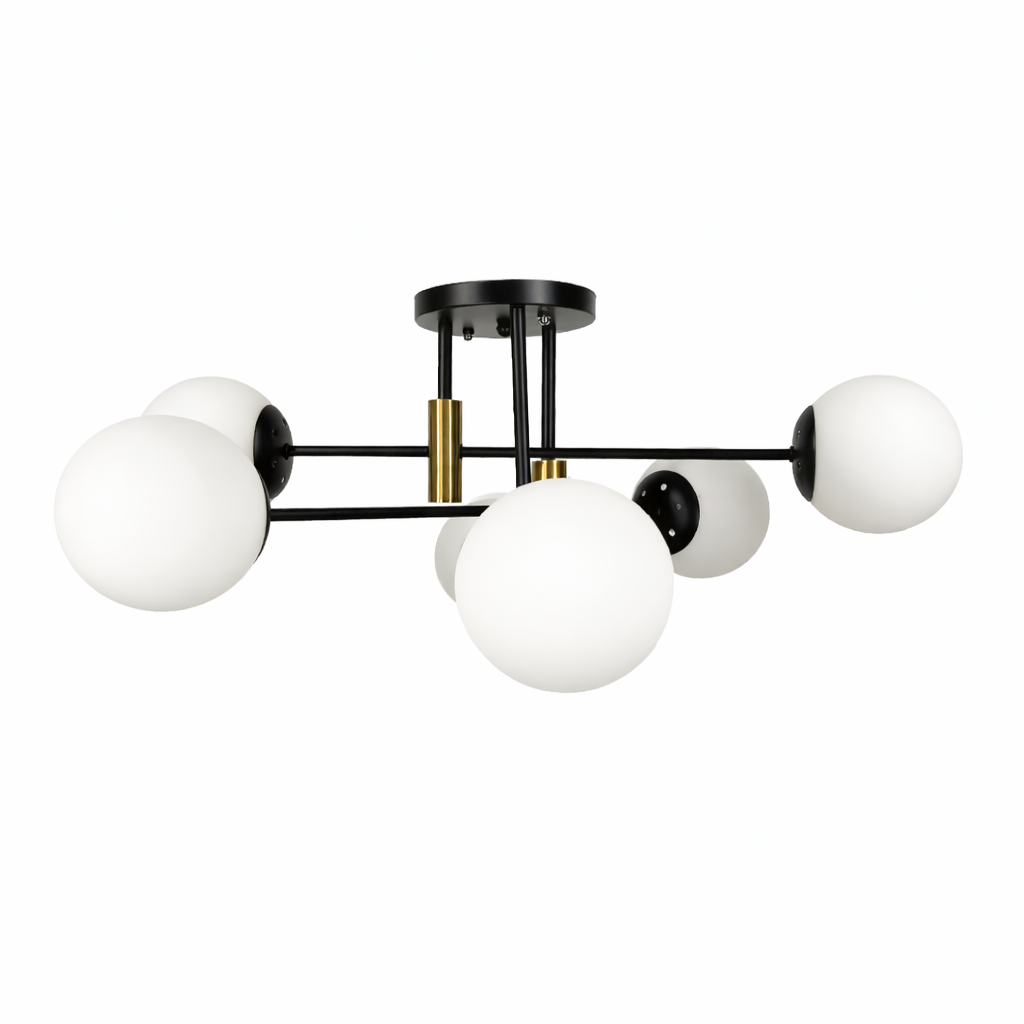 Люстри чорні з білими плафонами D-65 cm / D-80 cm E27 Black Modo 260118-100007178