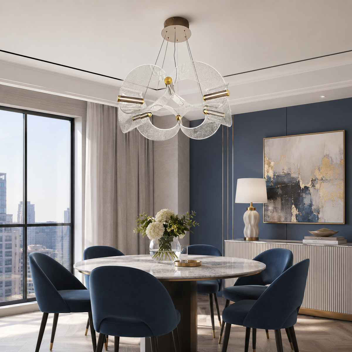 Люстра золота D-64 cm Led 3000K-6000K 32W Gold Aurora 260618-100008158