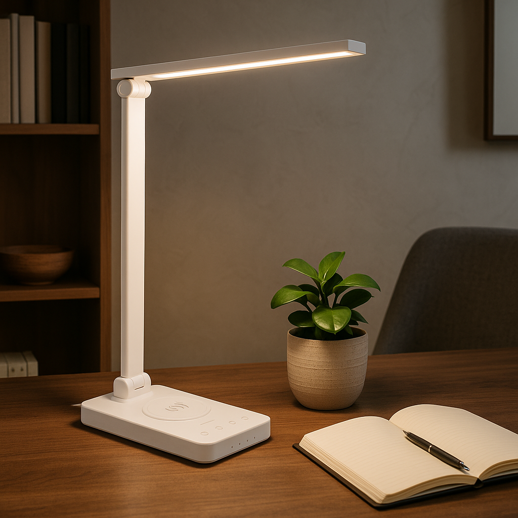 Настільна лампа біла зі сріблом світлодіодна Led 8W White+Chrome Slim 250960-100005902