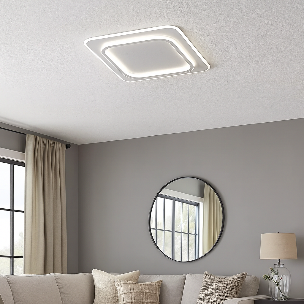 Світлодіодна біла подвійна квадратна ультратонка стельова люстра L-45 cm Led 85W White Dual 250875-100005724