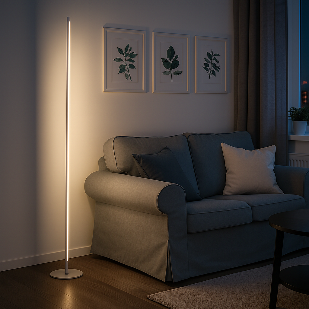 Торшер білий мінімалізм Лед H-150 cm 4000К Led White Pipeline linear 250722-100005399