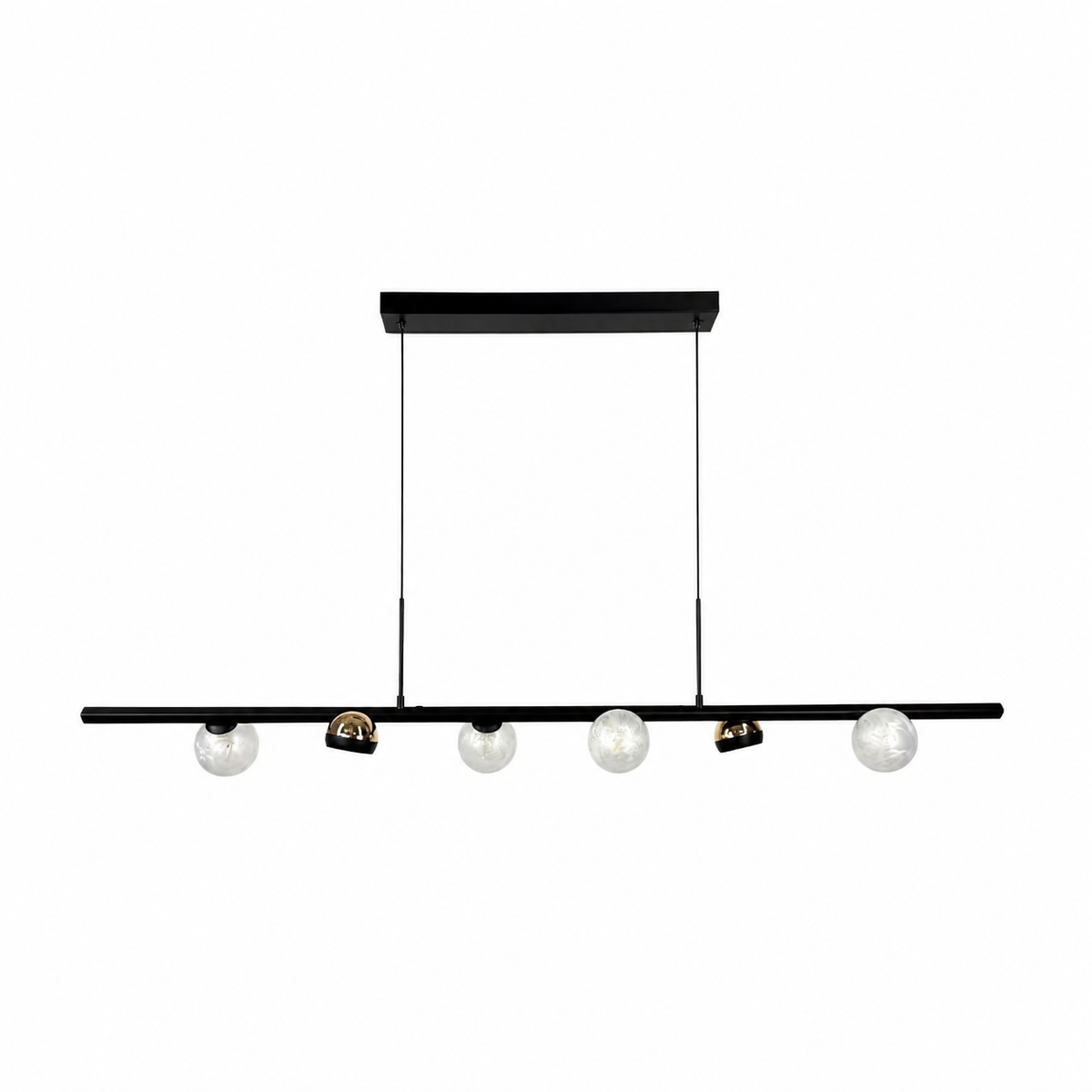 Видовжена люстра чорна L-120 cm G9+Led 3000K Black Iceball 260618-100008045