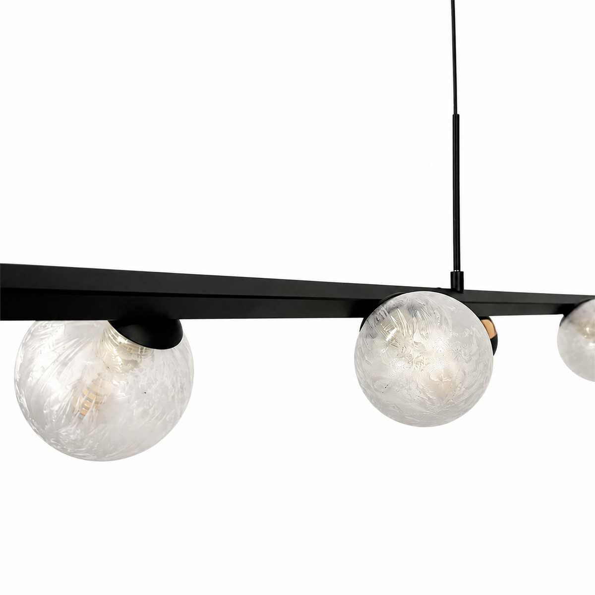 Видовжена люстра чорна L-120 cm G9+Led 3000K Black Iceball 260618-100008045
