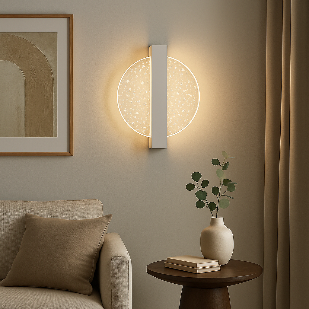 Настінний світильник білий з прозорим зі срібною паталлю D-20cm H-25cm Led 6W Clip Clear White 250619-100005301