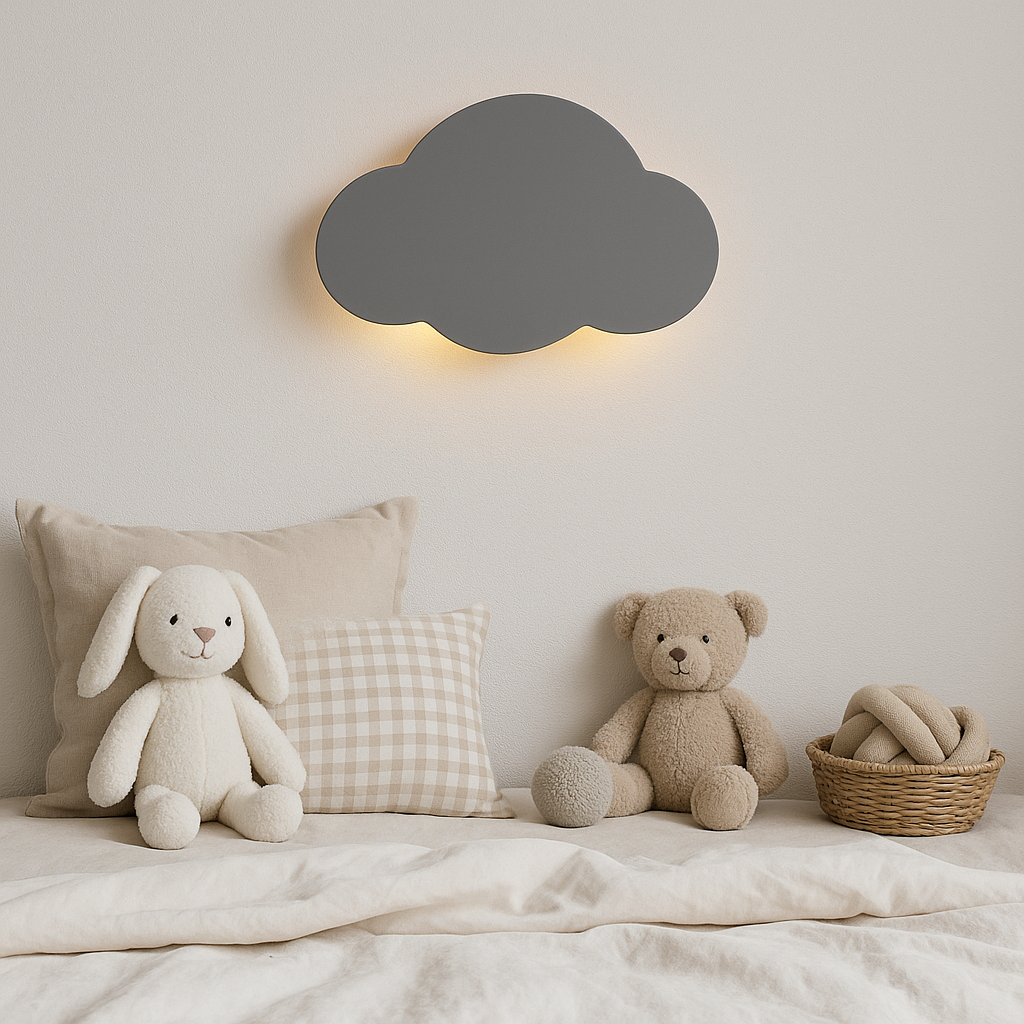 Дитяче настінне бра, сіра хмарка в дитячу кімнату H-27 cm L-38 cm G9 Grey Cloud 250640-100005303