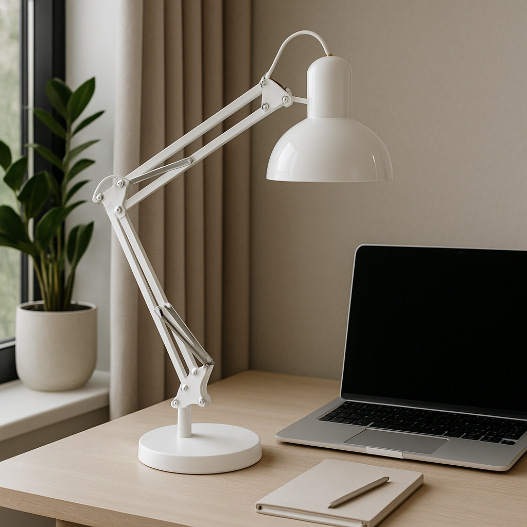 Настільна лампа біла регулююча L-33.5 cm E27 White Lamp 251064-100006371