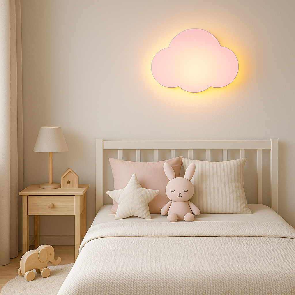 Дитяче настінне бра, рожева хмарка в дитячу кімнату H-27 cm L-38 cm G9 Pink Cloud 250640-100005307