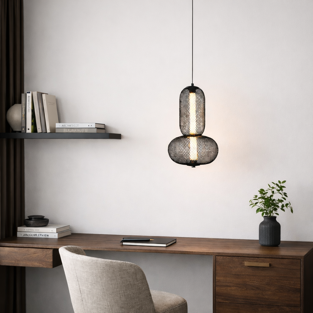 Підвісний світильник H-37 cm Led 4W 3000K Black+White Lattice 260131-100007203