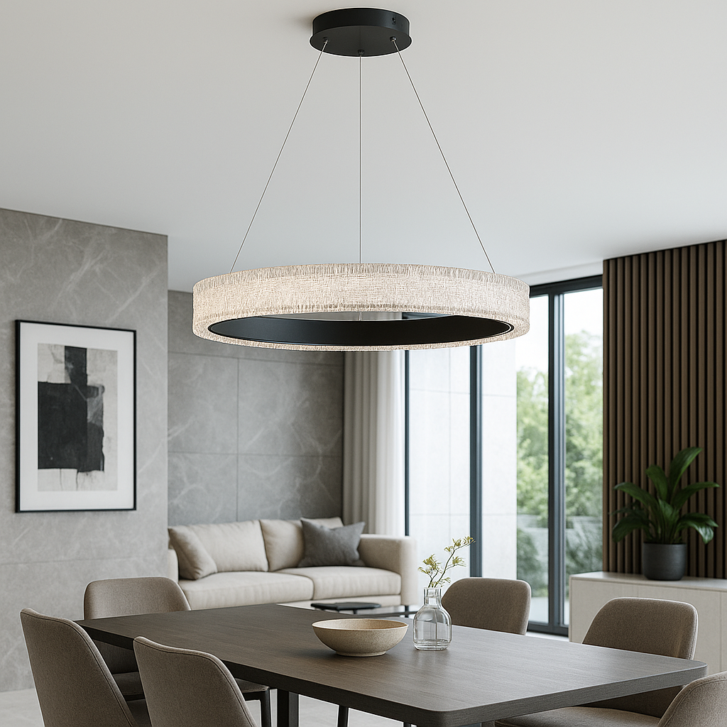 Підвісна люстра чорна D-60 cm Led 35W Black Simple Ice 251035-100006384