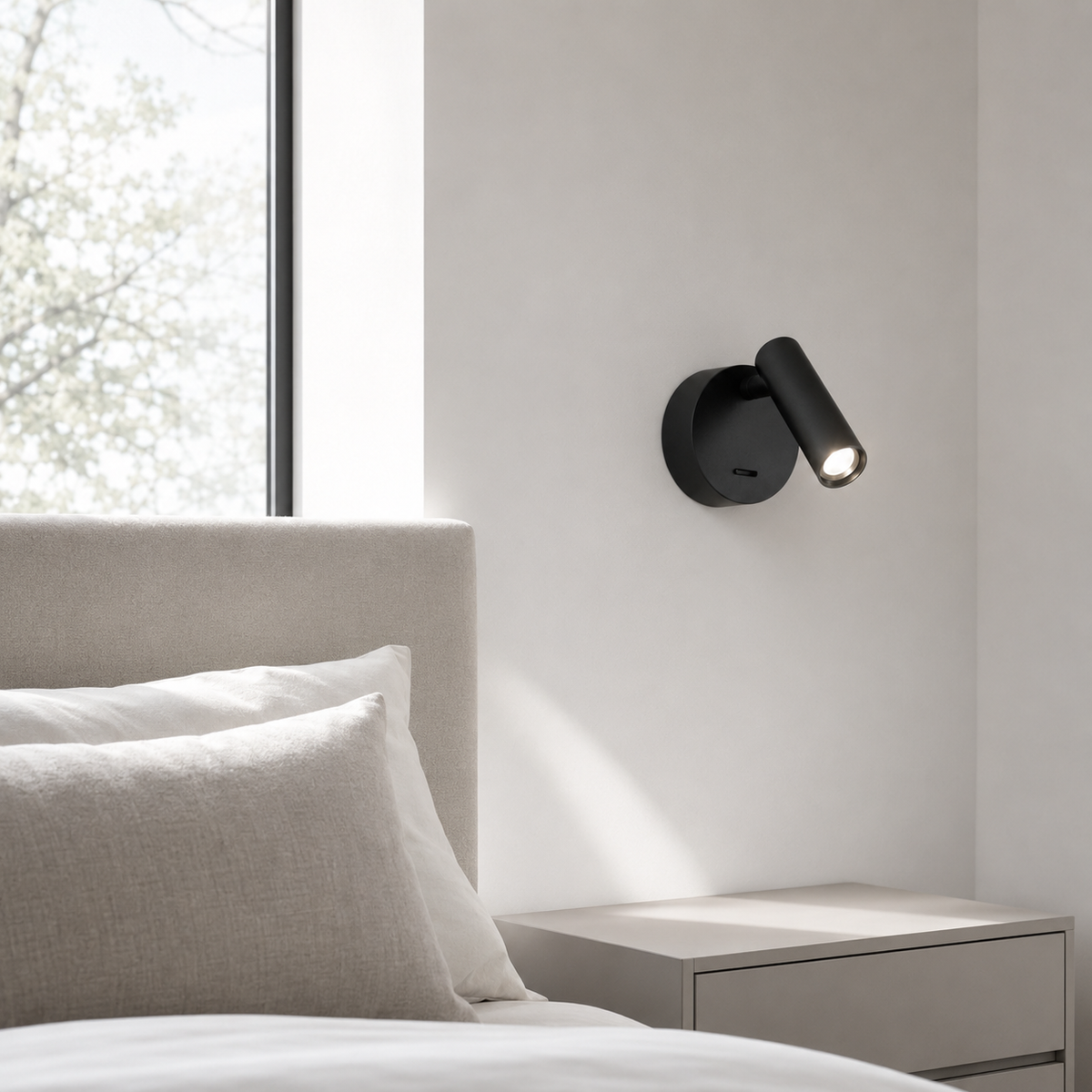 Настінний світильник чорний з вимикачем D-7.7 cm Led 3W 4000K Black Circle 260758-100008433