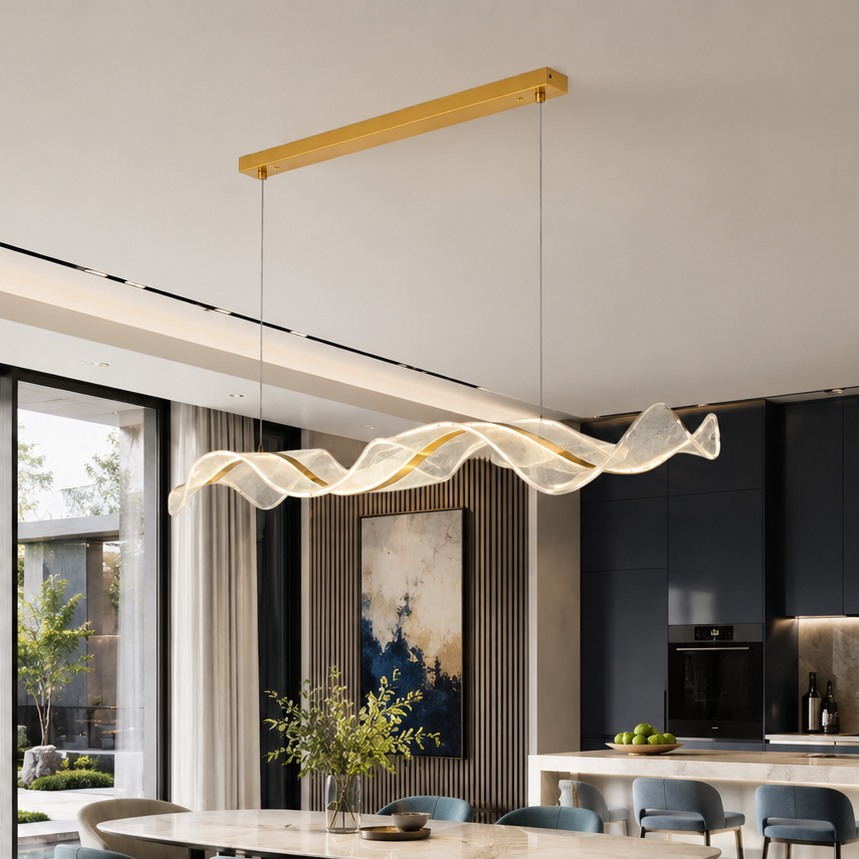 Видовжена люстра золота L-120 cm Led 3000K-6000K Gold Aurora 260688-100008163