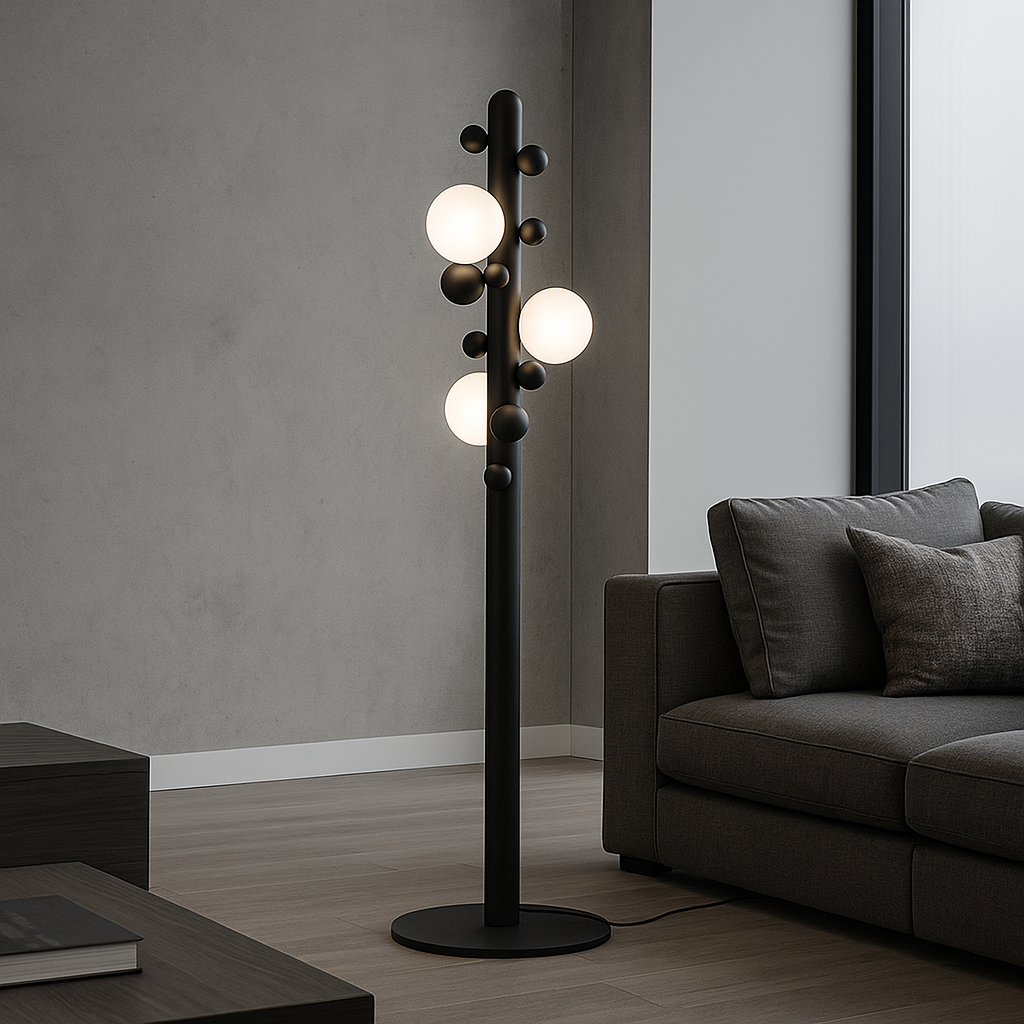 Торшер чорний з шариками H-150 cm Lunar F Black 250672-100005330