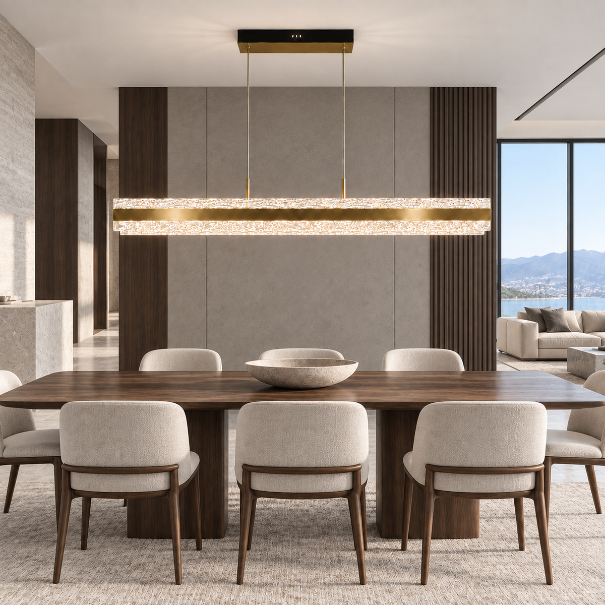 Підвісні люстри L-100 cm / L-120 cm Led 3000K-6000K Gold Ice 260818-100008771