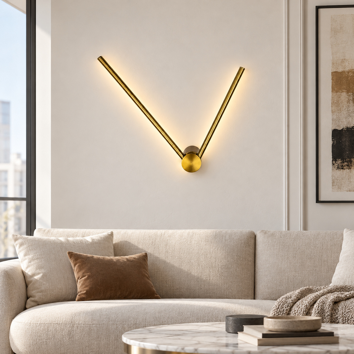 Настінний світильник золотий L-40+30 cm Led 8W 3000K-6000K Gold Double Line 260918-100008963