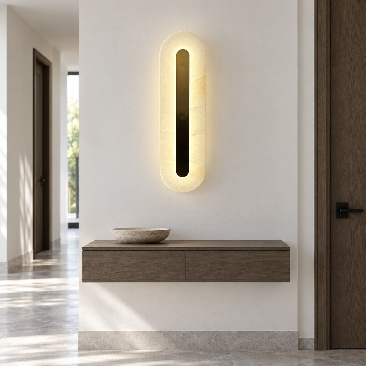 Настінний світильник з мармуру H-50 cm Led 11W 4000K Gold Marble 260918-100008985