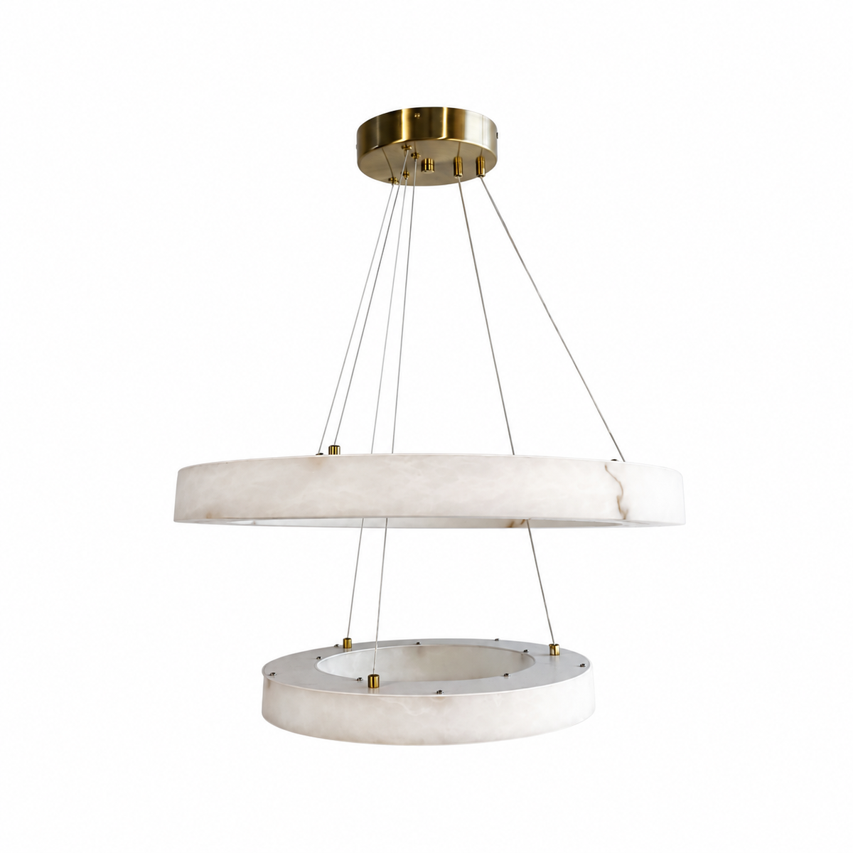 Підвісна люстра золота D-60+40 cm Led 40W 3000K-6000K Gold Imitation Marble 260918-100008994