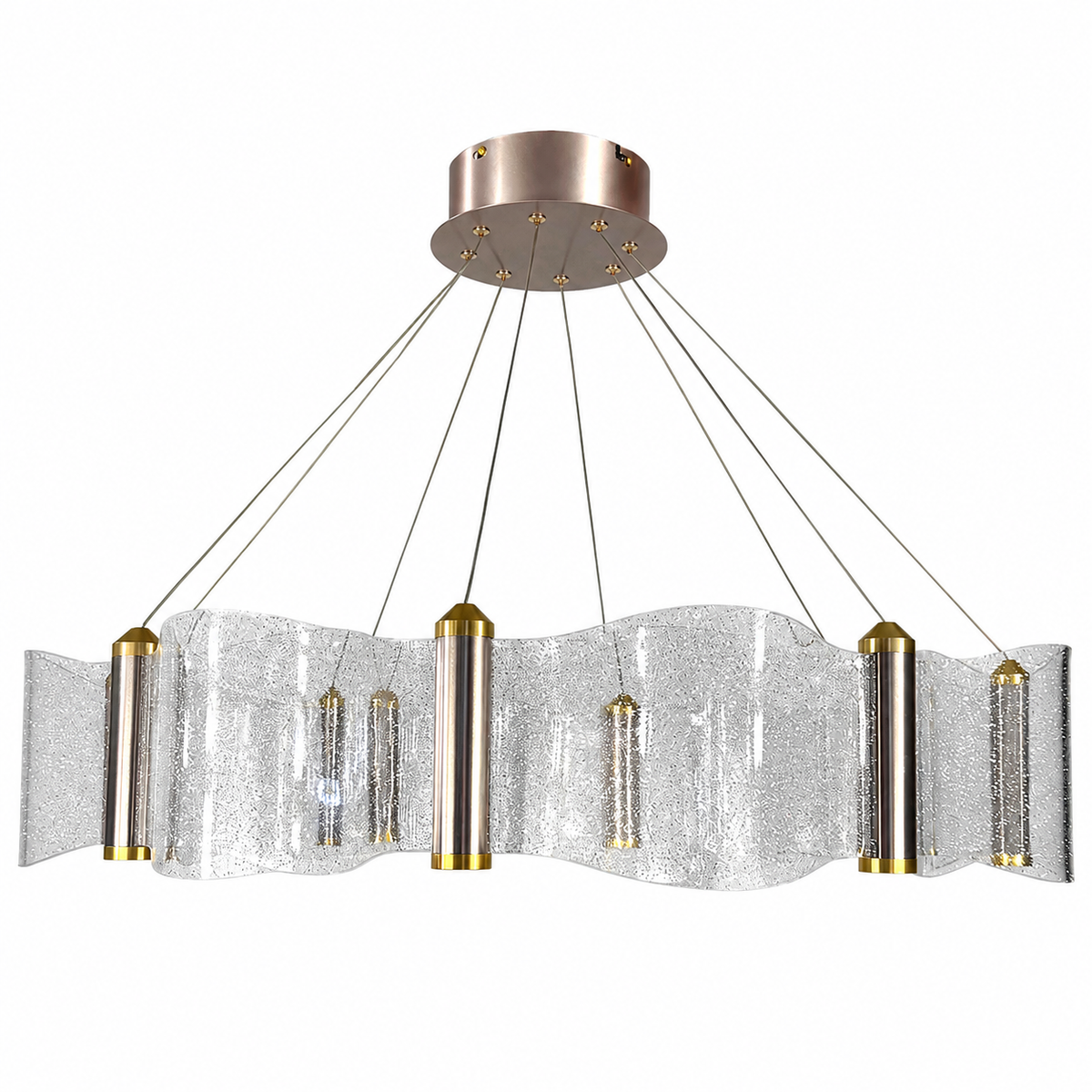 Підвісні люстри сатинові з золотом D-60 cm / D-80 cm Led 3000K-6000K Satin+Gold Aurora 260518-100008007