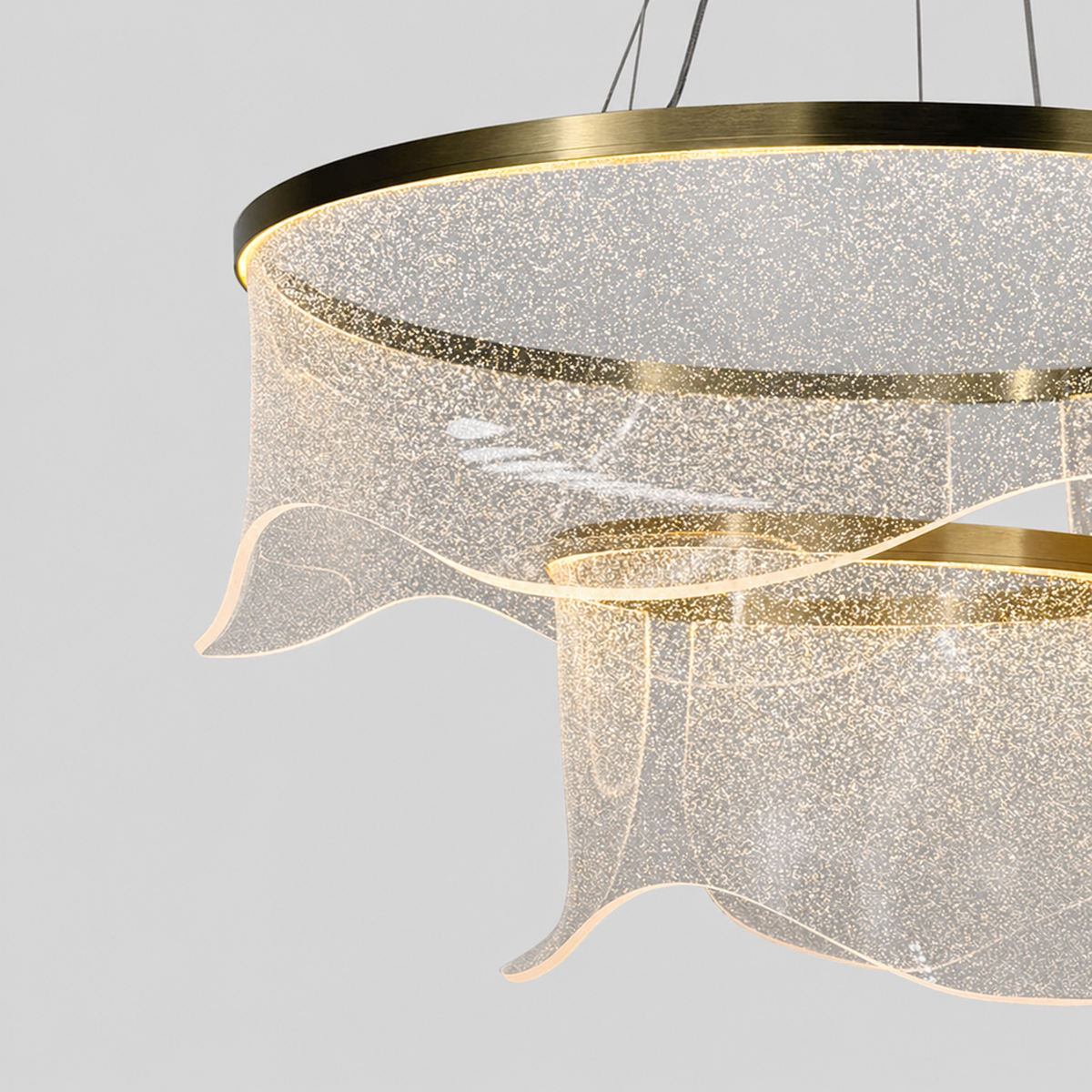 Підвісні люстри золоті D-60+30 cm / D-80+40 cm Led Gold Aurora 260418-100007846