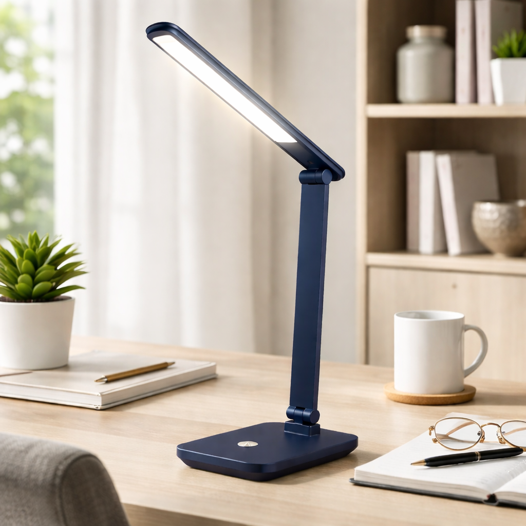 Лампа синя акумуляторна настільна з регульованим плафоном Led 5W Blue Plat S 251248-100006970