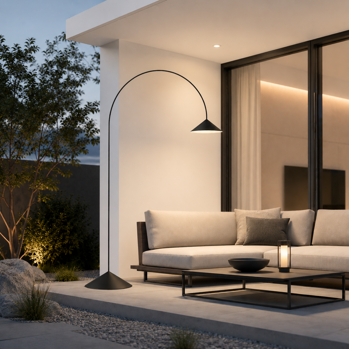 Торшер вуличний водонепроникний чорний H-242 cm Led Black Sienna 260658-100008248