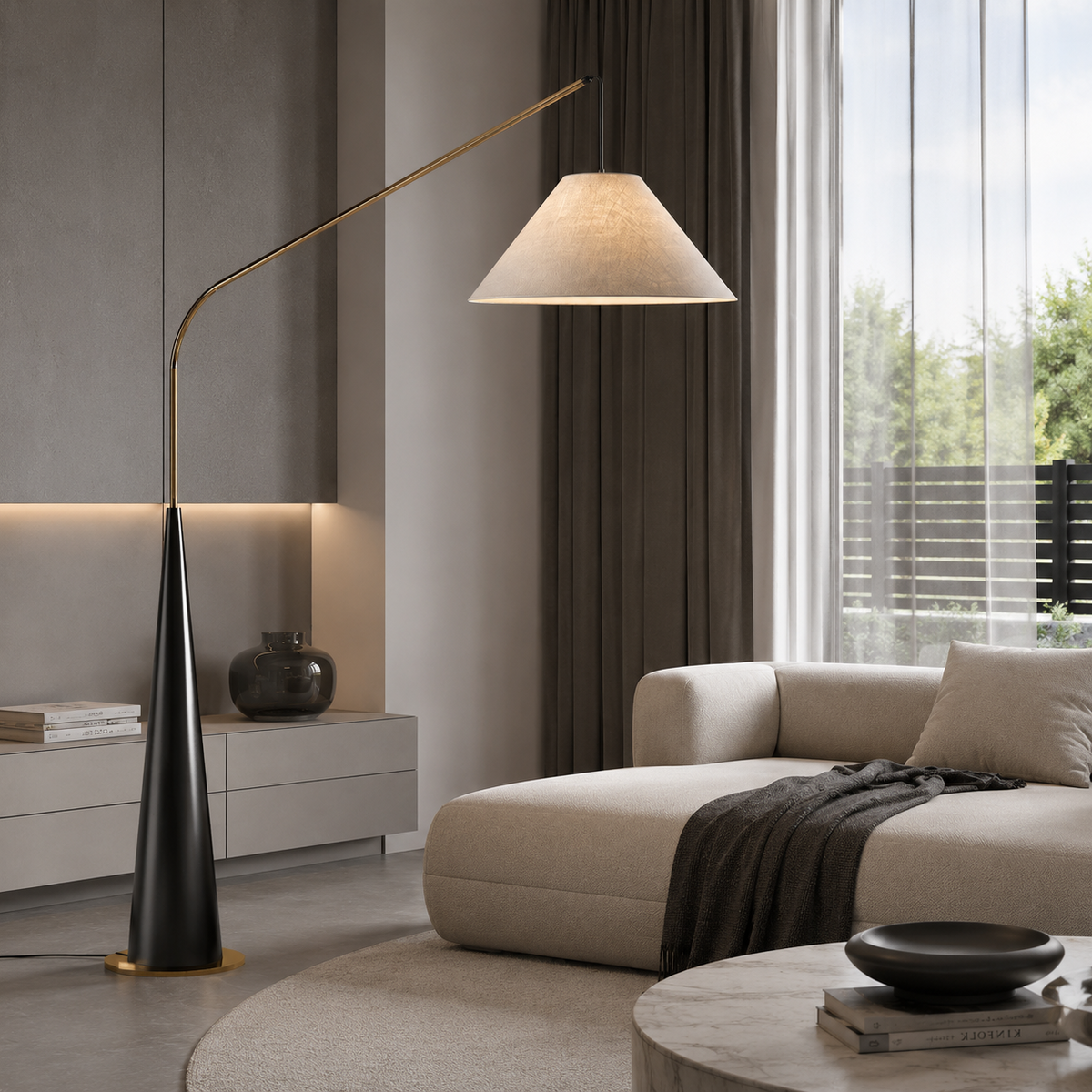 Торшер чорний H-197 cm Е27 Black+Gold+White Capella 260658-100008256