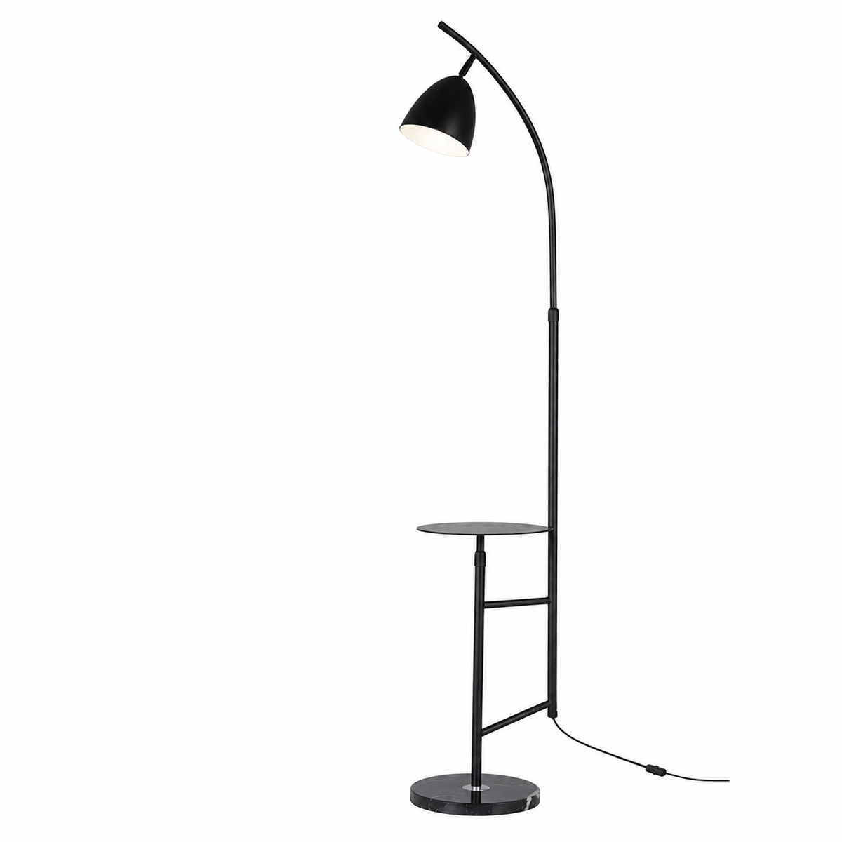 Торшер чорний зі столиком H-170max cm Е27 Black Oliva 260658-100008258