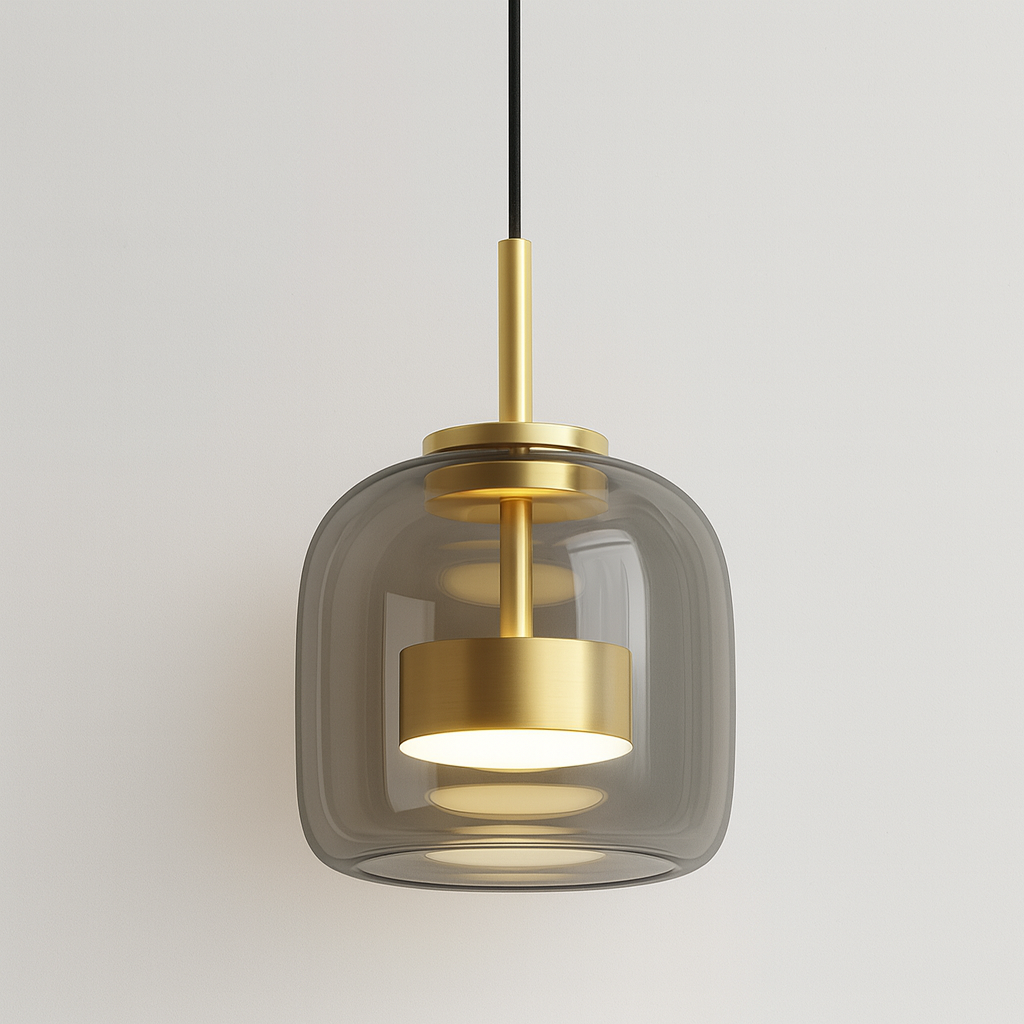 Підвісний світильник димчастий D-23 cm Led 9W 3000-6000K Grey+Gold Jube 251231-100006779