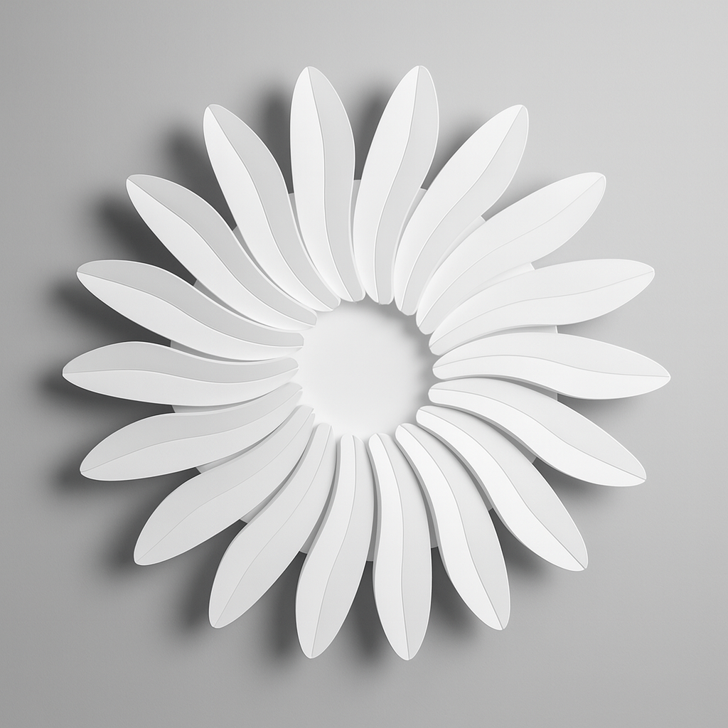 Стельова люстра біла квітка D-55 cm Led 57W 4000K White Flower 251018-100006219