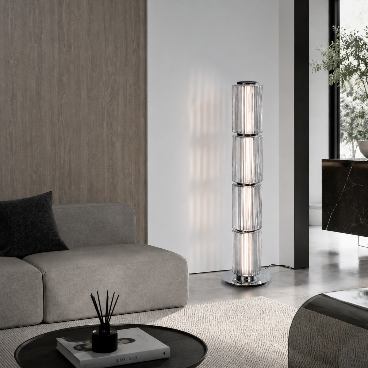 Торшери димчасті на 4 та 5 секцій H-125 cm / H-155 cm Led Smoke+Chrome Elara 260658-100008242