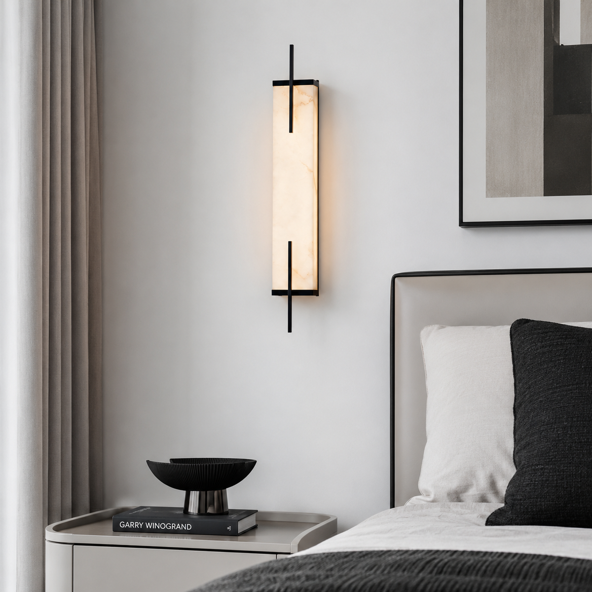 Настінні світильники з натурального каміння L-60 cm / L-80 cm / L-100 cm Led Vintage brass Stone 260758-100008312