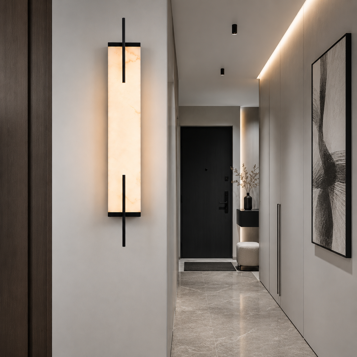 Настінні світильники з натурального каміння L-60 cm / L-80 cm / L-100 cm Led Vintage brass Stone 260758-100008312