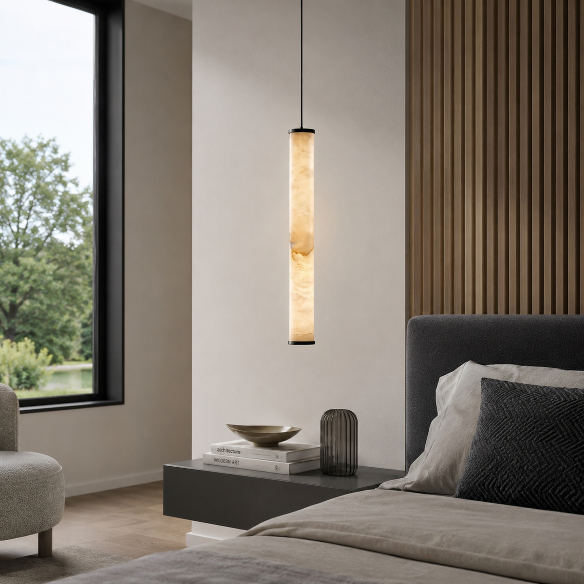 Підвісні світильники з мармуру L-30 / 40 / 50 / 60 / 80 cm Led Black+White Marble 260758-100008318