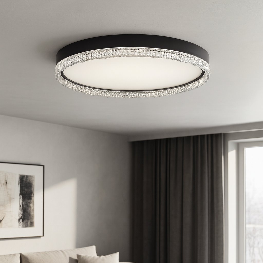 Стельова люстра чорна H-7.2 cm D-60 cm Led 70W Black Luxury 250940-100006190