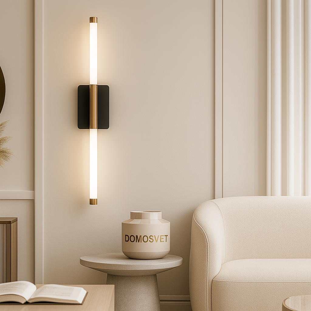 Настінний світильник H-60 cm Led Gold+Black Tube 250647-100005387