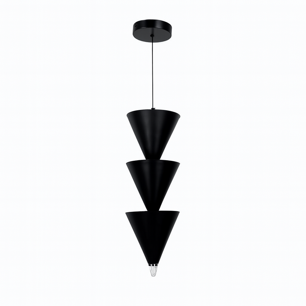 Підвісний світильник чорний конус H-50 cm Led 8W 4000K Black Cone 251118-100006749