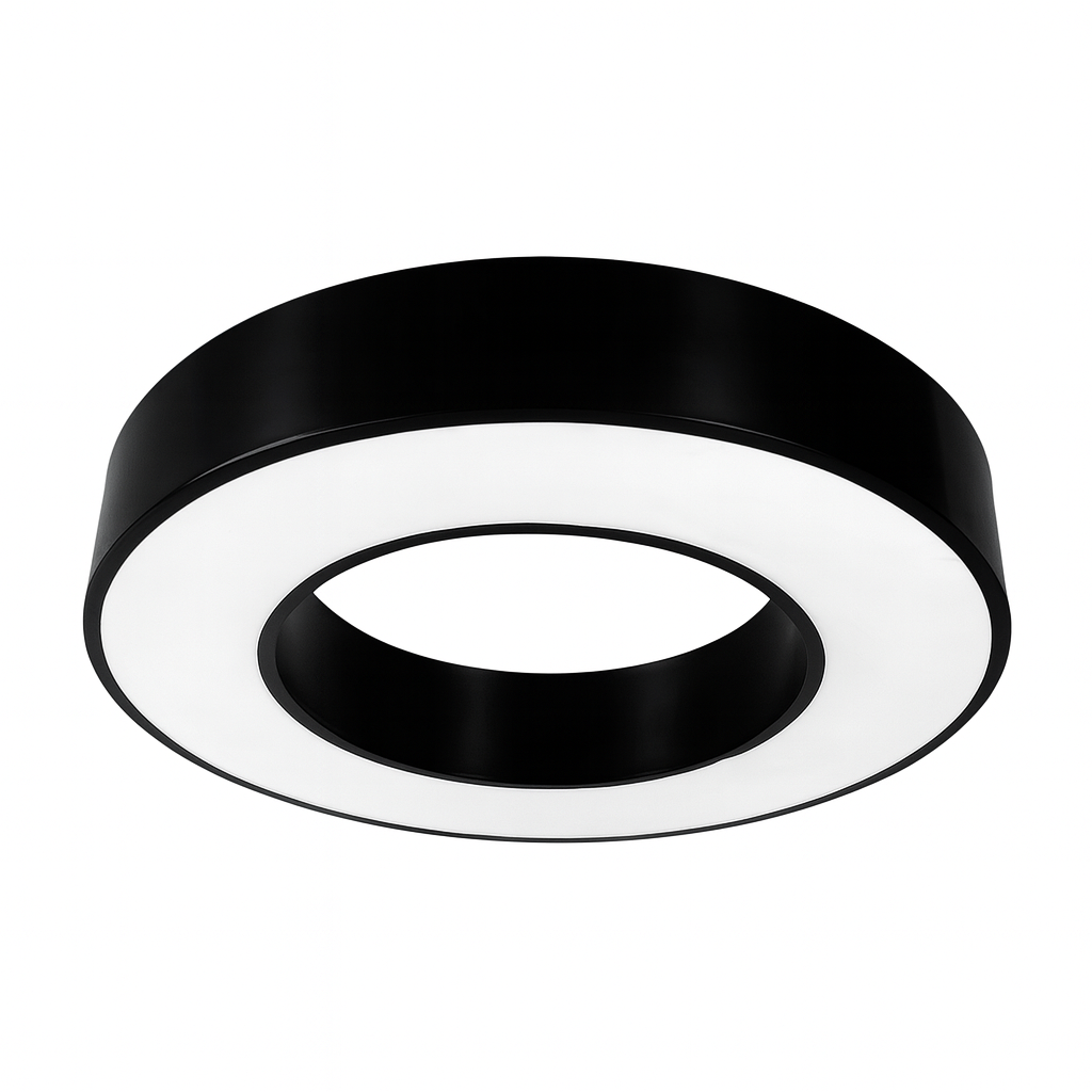 Стельва люстра чорна кругла D-50 cm Led 80W 3000K-6000K Black Bagel 251118-100006750