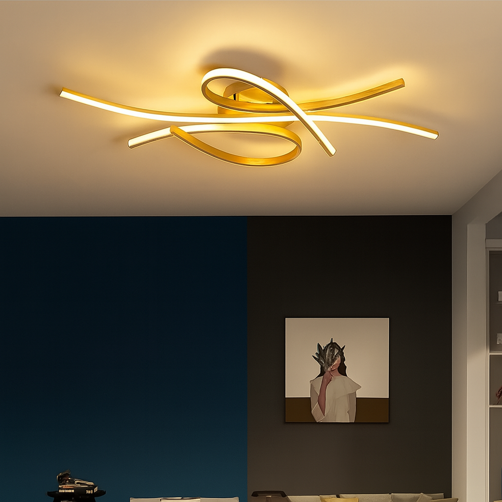 Люстра стельова золота L-86 cm Led Gold Wave Ceiling 250719-100005693