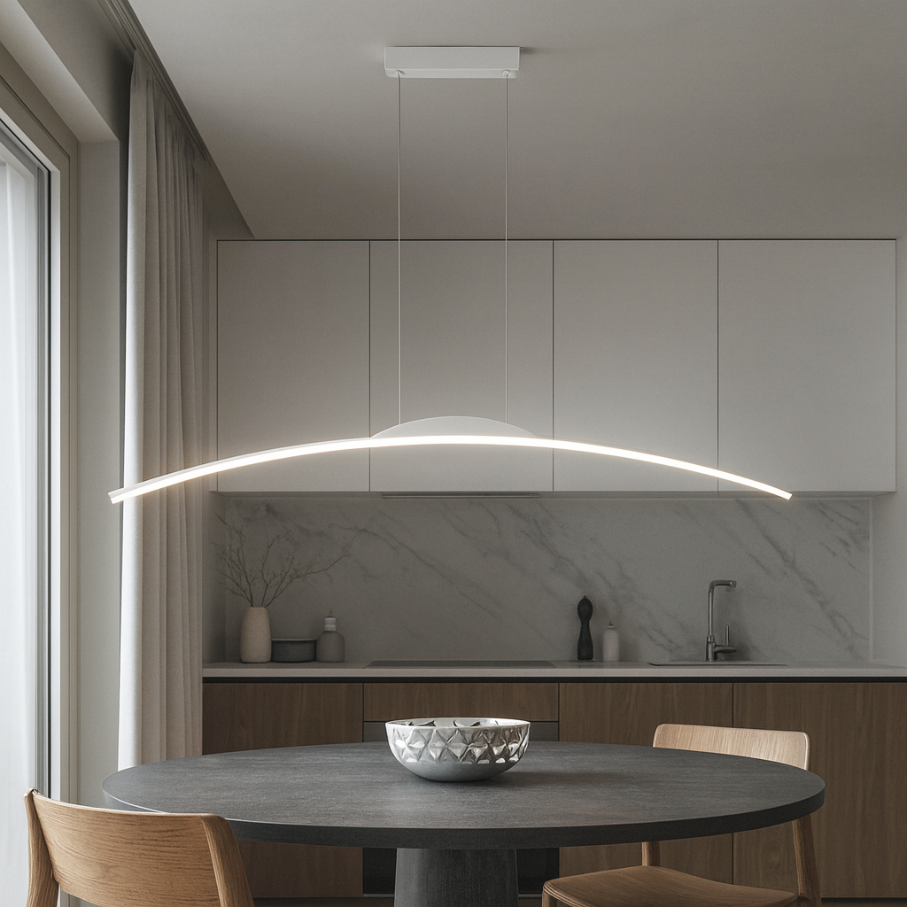 Підвісні люстри білі L-80/120/150 cm Led 4000K White Arc 251080-100006222