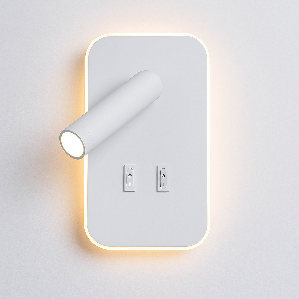 Настінний світильник білий H-18.5 cm Led 8W 4000K White Rectangle 251036-100006484