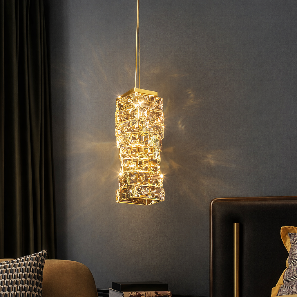 Підвісний світильник золотий Led 13W 3000K-6000K Gold Crystal Shine Diamond 260235-100007384