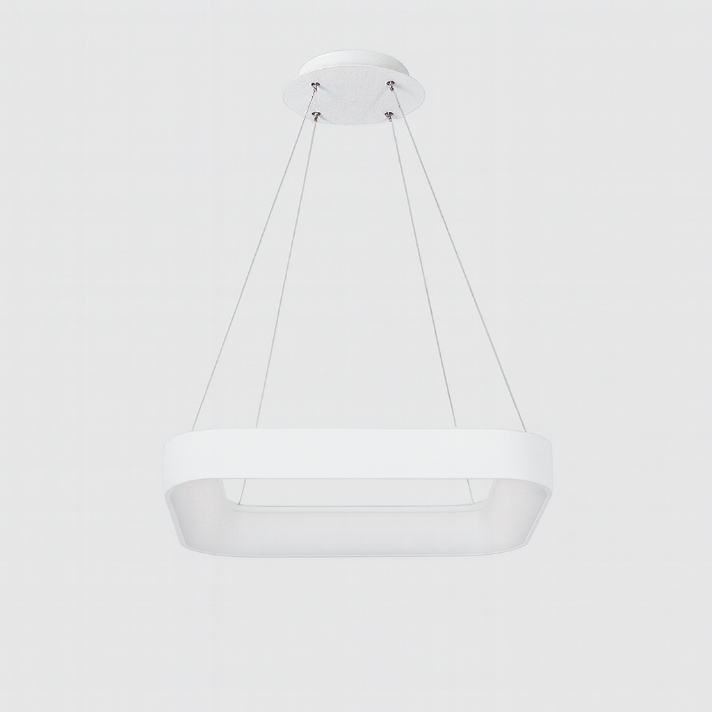 Підвісна люстра біла світлодіодна L-60 см Led 80W White Strict squares 250962-100002065