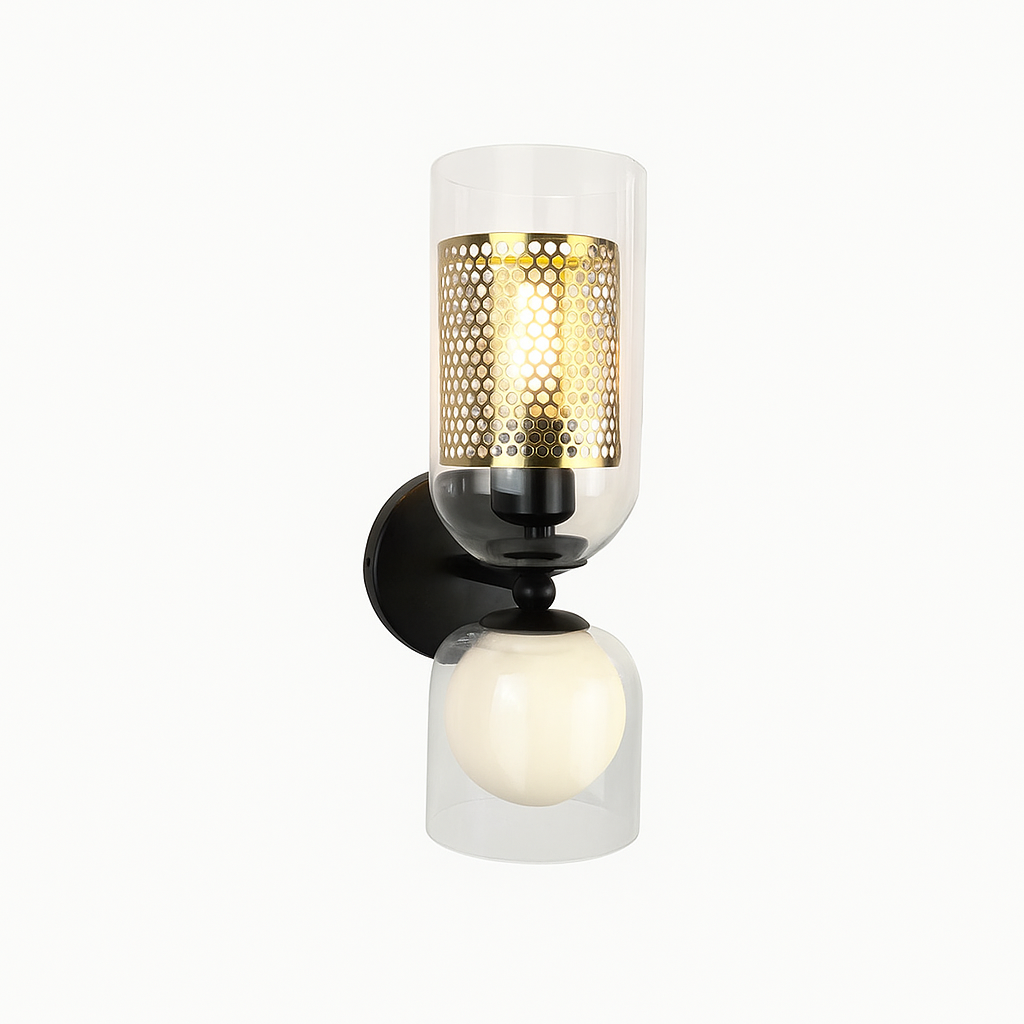 Настінний світильник H-36 cm G9 E27 Black+Gold+White Edie 251118-100006502