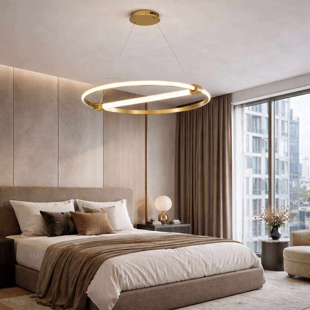 Підвісна люстра золота D-40 cm / D-60 cm / D-80 cm Led 3000K-5000K Gold Symbol 260222-100007414