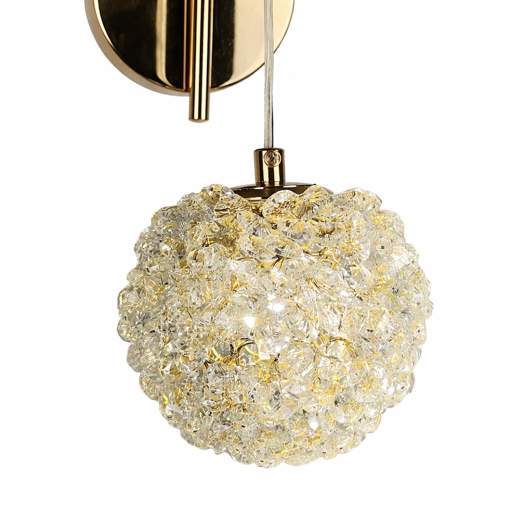 Настінний світильник золотий D-12 cm H-34 cm G9 Gold Luxury ball 260218-100007425