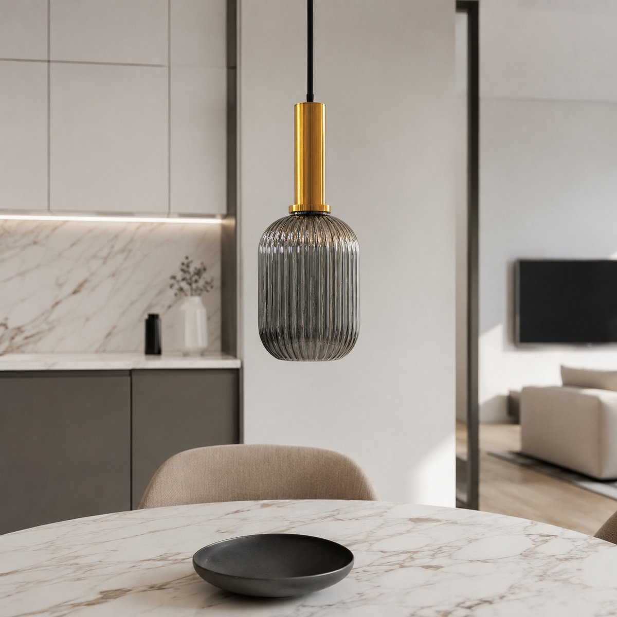 Підвісний світильник димчастий D-13 cm E27 Smoke+Gold Garden lamp 260766-100008347