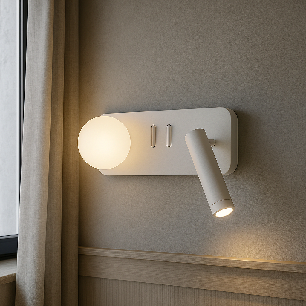 Настінний світильник білий зі спотом правий L-20 cm Led 4.9W White Tube Bollo 250818-100005763