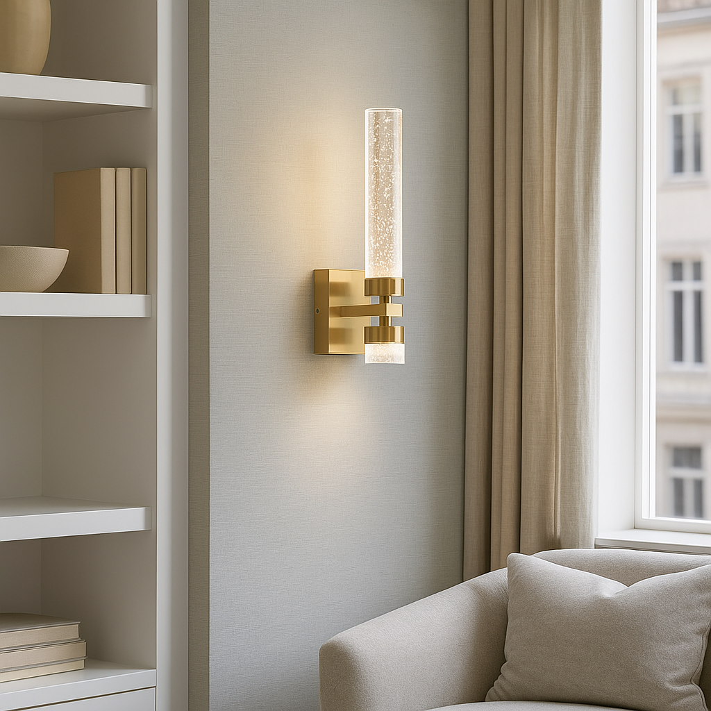 Настінний світильник золотий H-35W Led 10W Gold Bubbles tube 251122-100006536