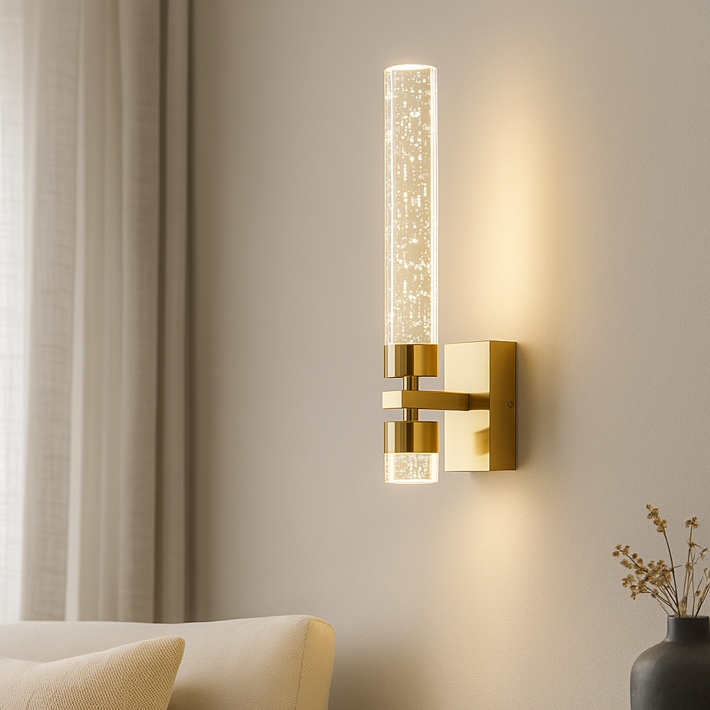 Настінний світильник золотий H-35W Led 10W Gold Bubbles tube 251122-100006536