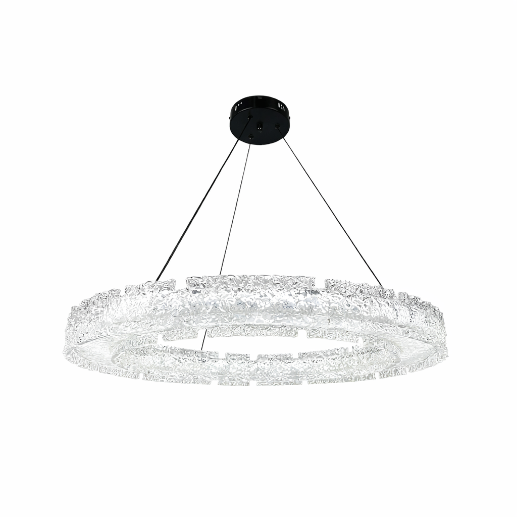 Підвісні люстри крижані D-60 cm / D-80 cm Led 3000K-6000K Clear+Black Ice 260118-100007057